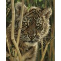 Маленький тигрёнок Раскраска картина по номерам на холсте Menglei