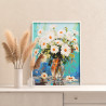 В интерьере Пышный букет ромашек в вазе Цветы Натюрморт Лето Раскраска картина по номерам на холсте AAAA-NK545
