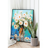 Ситуативная картинка Пышный букет ромашек в вазе Цветы Натюрморт Лето Раскраска картина по номерам на холсте AAAA-NK545