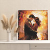 Ситуативная картинка Влюбленная пара в осеннем парке Люди Романтика Любовь Поцелуй Раскраска картина по номерам на холсте AAAA-N