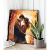  Влюбленная пара в осеннем парке Люди Романтика Любовь Поцелуй Раскраска картина по номерам на холсте AAAA-NK122