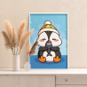 2 Пингвин с рыбкой Животные Зима Рыба Детские Для детей Для девочек Для мальчика Легкая Маленькая Раскраска картина по номерам н