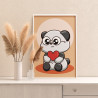 2 Умная панда с сердцем Животные Любовь Романтика Детские Для детей Для девочек Для мальчика Легкая Маленькая Раскраска картина 