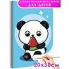 1 Панда с арбузом Животные Еда Детская Для детей Для мальчиков Для девочек Маленькая Легкая Раскраска картина по номерам на холс