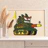 2 Военный танк Транспорт Техника Для детей Детская Для мальчика Маленькая Легкая Раскраска картина по номерам на холсте