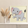 2 Веселый слоненок Животные Для детей Детские Для мальчиков Для девочек Маленькая Легкая Раскраска картина по номерам на холсте