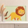 2 Гуляющий лев Животные Для детей Детские Для мальчиков Для девочек Маленькая Легкая Раскраска картина по номерам на холсте