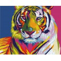 Радужный тигр Раскраска картина по номерам на холсте