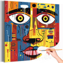  Лицо с большими глазами Абстракция Девушка Губы Яркая Интерьерная Раскраска картина по номерам на холсте AAAA-NK123