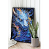 Китайский голубой дракон Животные Символ года Новый год Аниме Фэнтези 72х108 Раскраска картина по номерам на холсте