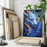 Китайский голубой дракон Животные Символ года Новый год Аниме Фэнтези 72х108 Раскраска картина по номерам на холсте