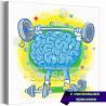 Мозг со штангой Мем Смешная Спорт Для детей Детская Для девочек Для мальчика 80х80 Раскраска картина по номерам на холсте