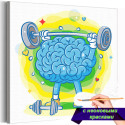 1 Мозг со штангой Мем Смешная Спорт Для детей Детская Для девочек Для мальчика Раскраска картина по номерам на холсте