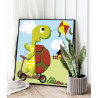 2 Черепаха и воздушный змей Животные Лето Дом Для детей Детская Для мальчика Для девочек Маленькая Легкая 80х80 Раскраска картин