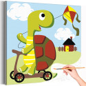 1 Черепаха и воздушный змей Животные Лето Дом Для детей Детская Для мальчика Для девочек Маленькая Легкая Раскраска картина по н