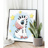 2 Малыш зебра и звезды Животные Для детей Детская Для мальчика Для девочек Простая 80х80 Раскраска картина по номерам на холсте
