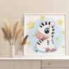 3 Малыш зебра и звезды Животные Для детей Детская Для мальчика Для девочек Простая Раскраска картина по номерам на холсте