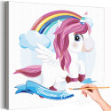 1 Единорог пегас в небе Коллекция Сute unicorn Животные Для детей Детские Для девочек Раскраска картина по номерам на холсте