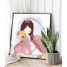 2 Принцесса с цветами и зонтом Коллекция Cute princess Девочка Для детей Детские Для девочек Дети Розы 100х100 Раскраска картина