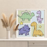 3 Динозавры воздушные Животные Для детей Детские Для девочек Для мальчиков Для малышей Раскраска картина по номерам на холсте