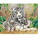 Белые тигры Алмазная мозаика вышивка на подрамнике Molly