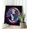 2 Фиолетовый дракон Мифология Животные 80х80 Раскраска картина по номерам на холсте