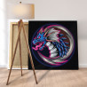 3 Фиолетовый дракон Мифология Животные 80х80 Раскраска картина по номерам на холсте
