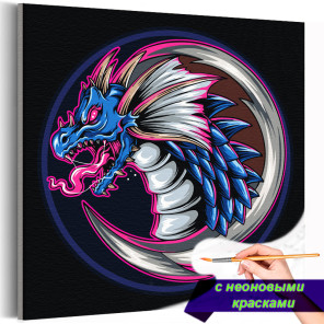 1 Фиолетовый дракон Мифология Животные Раскраска картина по номерам на холсте