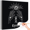 1 Руки, исцеление / Эзотерика / Йога, медитация на черном фоне Раскраска картина по номерам на холсте