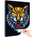 1 Боевой тигр робот Животные Хищник Стильная Интерьерная Раскраска картина по номерам на холсте