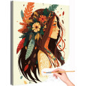 Портрет девушки в венке Цветы Люди Женщина Природа Раскраска картина по номерам на холсте
