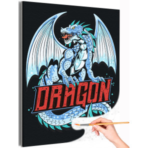 1 Ледяной дракон Мифология Животные Для мальчиков Раскраска картина по номерам на холсте