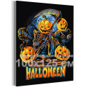 Скелет в маске тыквы на Хэллоуин Happy Halloween Праздник 100х125 Раскраска картина по номерам на холсте