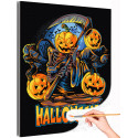 1 Скелет в маске тыквы на Хэллоуин Happy Halloween Праздник Раскраска картина по номерам на холсте