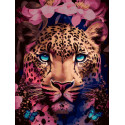  Цветочный леопард Раскраска картина по номерам на холсте Белоснежка 496-AS