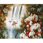 Райский сад Раскраска картина по номерам на холсте Белоснежка