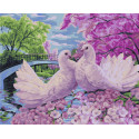 Мост и голуби Раскраска картина по номерам на холсте ZX 24236