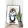 2 Пингвин летчик Животные Детская Для детей Для девочек Для мальчиков Раскраска картина по номерам на холсте