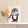 3 Пингвин летчик Животные Детская Для детей Для девочек Для мальчиков Раскраска картина по номерам на холсте