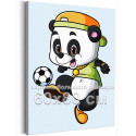 Панда футболист Животные Спорт Для детей Детская Для мальчиков Легкая 60х80 Раскраска картина по номерам на холсте