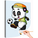 Панда футболист Животные Спорт Для детей Детская Для мальчиков Легкая Раскраска картина по номерам на холсте