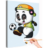 1 Панда футболист Животные Спорт Для детей Детская Для мальчиков Легкая Раскраска картина по номерам на холсте