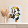 3 Панда футболист Животные Спорт Для детей Детская Для мальчиков Легкая Раскраска картина по номерам на холсте