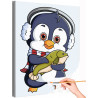 1 Пингвин с рыбой Животные Для детей Детская Для девочек Для мальчика Легкая Раскраска картина по номерам на холсте