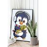 2 Пингвин с рыбой Животные Для детей Детская Для девочек Для мальчика Легкая Раскраска картина по номерам на холсте