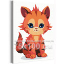 Рыжий уличный котенок Животные Кошки Коты Для детей Детская Для девочек Для мальчиков Легкая 75х100 Раскраска картина по номерам на холсте