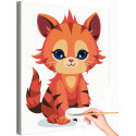 Рыжий уличный котенок Животные Кошки Коты Для детей Детская Для девочек Для мальчиков Легкая Раскраска картина по номерам на холсте