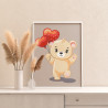3 Мишка с воздушными шарами сердцами Животные Медведь Любовь Романтика Для детей Детская Для девочек Для мальчика Простая Раскра