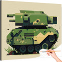 Защитный танк Для детей Для мальчиков Для мужчин Военная Раскраска картина по номерам на холсте