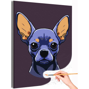 1 Чихуахуа фиолетовая Собака Животные Для детей Детская Для девочек Для мальчиков Раскраска картина по номерам на холсте